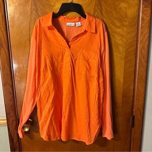 Liz Claiborne Bright Orange Blouse/Cover up
